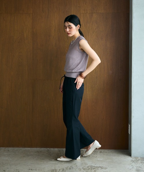 CROSS FUNCTION（クロスファンクション）の「《洗える》サマ美え シアーリブニットベスト【CROSS FUNCTION/クロスファンクション】（ベスト・レディース・モカ/ブラック・LL/L/M）」の16枚目の写真