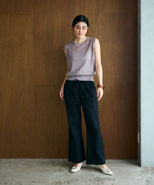 CROSS FUNCTION（クロスファンクション）の「《洗える》サマ美え シアーリブニットベスト【CROSS FUNCTION/クロスファンクション】（ベスト・レディース・モカ/ブラック・LL/L/M）」の17枚目の写真