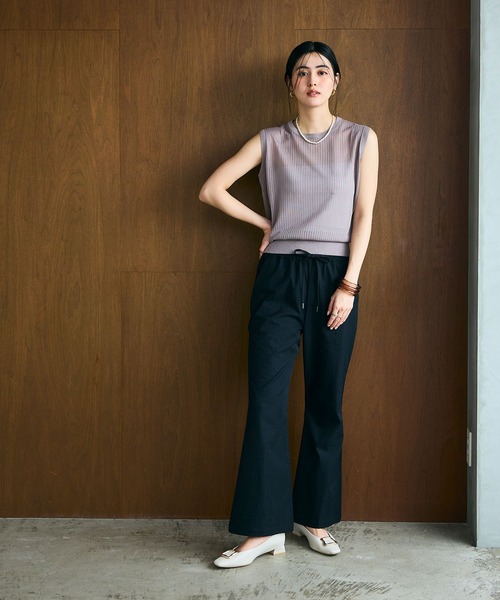 CROSS FUNCTION（クロスファンクション）の「《洗える》サマ美え シアーリブニットベスト【CROSS FUNCTION/クロスファンクション】（ベスト・レディース・モカ/ブラック・LL/L/M）」の13枚目の写真