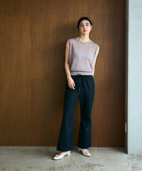 CROSS FUNCTION（クロスファンクション）の「《洗える》サマ美え シアーリブニットベスト【CROSS FUNCTION/クロスファンクション】（ベスト・レディース・モカ/ブラック・LL/L/M）」の14枚目の写真