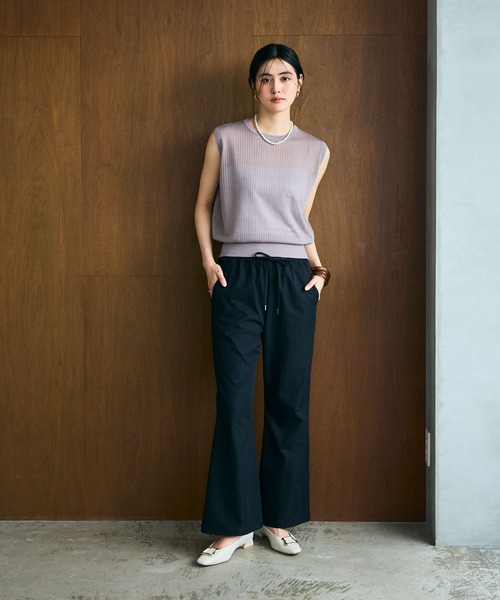 CROSS FUNCTION（クロスファンクション）の「《洗える》サマ美え シアーリブニットベスト【CROSS FUNCTION/クロスファンクション】（ベスト・レディース・モカ/ブラック・LL/L/M）」の15枚目の写真