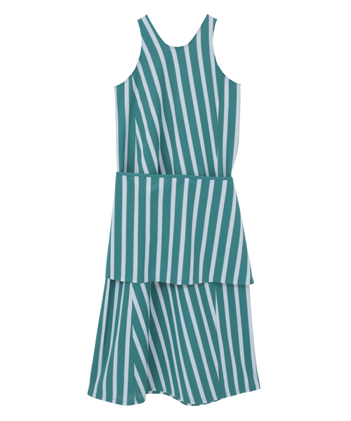 CURRENTAGE(カレンテージ)の「Russel Stripe Tank Dress(ワンピース・レディース・グリーン/ブラック/ブルー・FREE)」の4枚目の写真