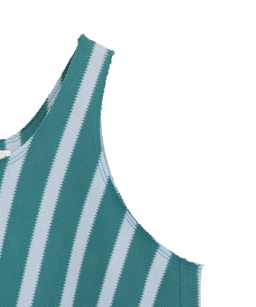 CURRENTAGE(カレンテージ)の「Russel Stripe Tank Dress(ワンピース・レディース・グリーン/ブラック/ブルー・FREE)」の6枚目の写真