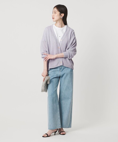 UNITED ARROWS(ユナイテッドアローズ)の「ペーパー Vネック カーディガン(カーディガン/ボレロ・レディース・ライラック/ナチュラル/ダークブラウン・FREE)」の22枚目の写真
