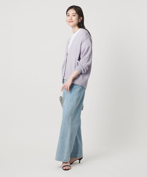 UNITED ARROWS(ユナイテッドアローズ)の「ペーパー Vネック カーディガン(カーディガン/ボレロ・レディース・ライラック/ナチュラル/ダークブラウン・FREE)」の21枚目の写真
