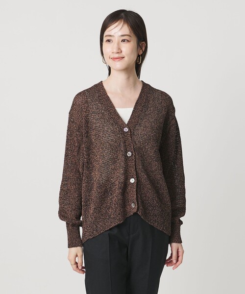 UNITED ARROWS(ユナイテッドアローズ)の「ペーパー Vネック カーディガン(カーディガン/ボレロ・レディース・ライラック/ナチュラル/ダークブラウン・FREE)」の20枚目の写真