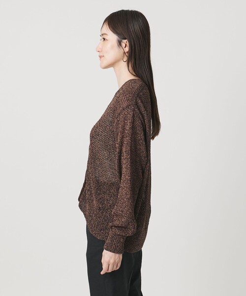 UNITED ARROWS(ユナイテッドアローズ)の「ペーパー Vネック カーディガン(カーディガン/ボレロ・レディース・ライラック/ナチュラル/ダークブラウン・FREE)」の19枚目の写真