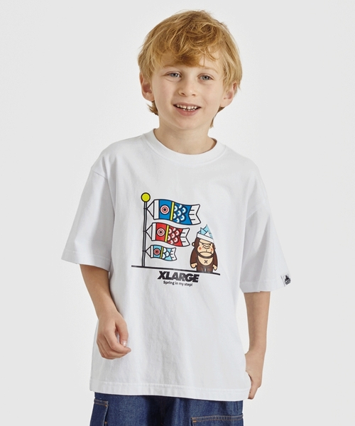 XLARGE KIDS(エクストララージキッズ)の「スプリングイベント ファニーゴリラ半袖Tシャツ(Tシャツ/カットソー・キッズ・ホワイト/ブラック/レッド・90cm/100cm/110cm/120cm/130cm/140cm)」の1枚目の写真
