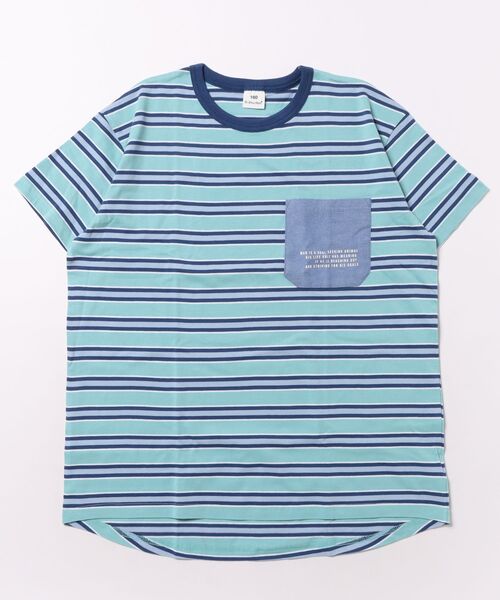 FARM(ファーム)の「ボーダーTシャツ(Tシャツ/カットソー・キッズ・グレー/ブルー・130cm/140cm/150cm/160cm)」の2枚目の写真
