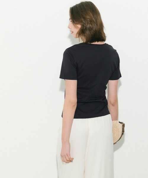 coca（coca）（コカ）の「Vネックスムーストップス（Tシャツ/カットソー・レディース・ブラック/ホワイト・L/XL/S/M）」の10枚目の写真