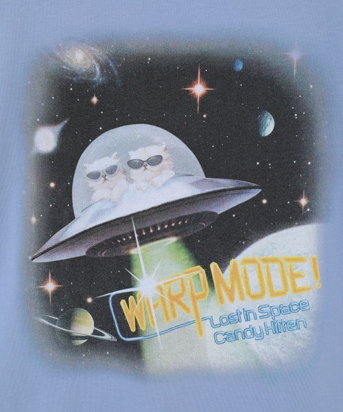 Candy Stripper（キャンディストリッパー）の「WARP MODE! BIG Tシャツ（Tシャツ/カットソー・レディース・ブラック/オフホワイト/ブルー・FREE）」の8枚目の写真