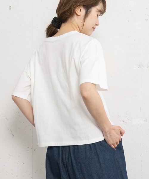POU DOU DOU(プードゥドゥ)の「アソートランダムフリルボーダートップス(Tシャツ/カットソー・レディース・ネイビー/ライトグレー/オフホワイト・3)」の10枚目の写真