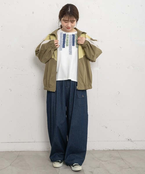 POU DOU DOU(プードゥドゥ)の「アソートランダムフリルボーダートップス(Tシャツ/カットソー・レディース・ネイビー/ライトグレー/オフホワイト・3)」の12枚目の写真