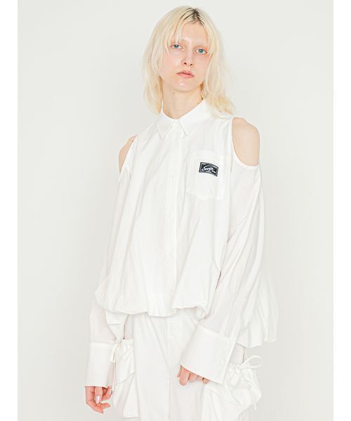 SORIN（ソリン　）の「Cut Out Balloon Shirt/カットアウトバルーンシャツ（シャツ/ブラウス・レディース・ホワイト/ライトブルー・38）」の21枚目の写真
