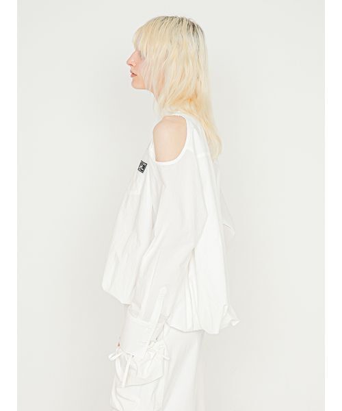 SORIN（ソリン　）の「Cut Out Balloon Shirt/カットアウトバルーンシャツ（シャツ/ブラウス・レディース・ホワイト/ライトブルー・38）」の19枚目の写真