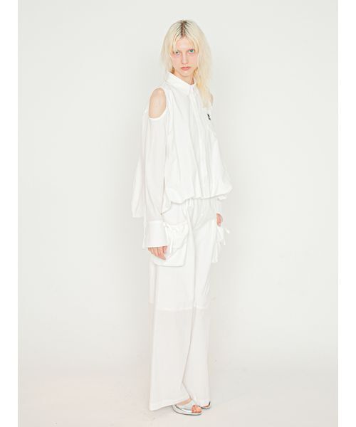 SORIN（ソリン　）の「Cut Out Balloon Shirt/カットアウトバルーンシャツ（シャツ/ブラウス・レディース・ホワイト/ライトブルー・38）」の16枚目の写真