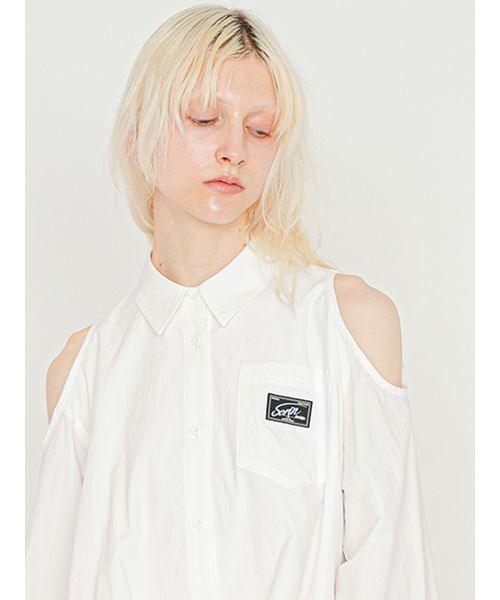 SORIN（ソリン　）の「Cut Out Balloon Shirt/カットアウトバルーンシャツ（シャツ/ブラウス・レディース・ホワイト/ライトブルー・38）」の9枚目の写真