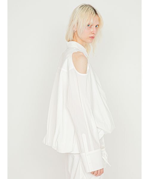SORIN（ソリン　）の「Cut Out Balloon Shirt/カットアウトバルーンシャツ（シャツ/ブラウス・レディース・ホワイト/ライトブルー・38）」の8枚目の写真