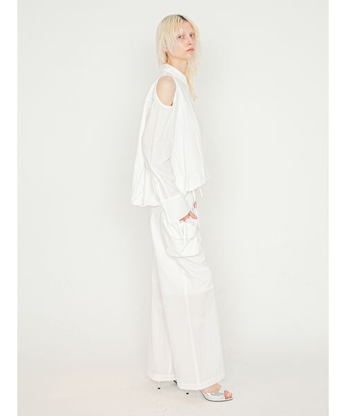 SORIN（ソリン　）の「Cut Out Balloon Shirt/カットアウトバルーンシャツ（シャツ/ブラウス・レディース・ホワイト/ライトブルー・38）」の7枚目の写真