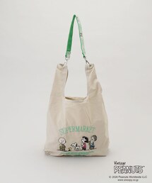 PEANUTS ストラップ付きショッパーバッグ BEIGE