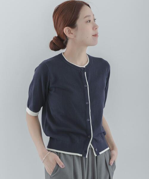 URBAN RESEARCH Sonny Label(アーバンリサーチサニーレーベル)の「クールミスト配色クルーネックカーディガン(カーディガン/ボレロ・レディース・チャコールグレー/ネイビー/ブルー系その他・FREE)」の16枚目の写真