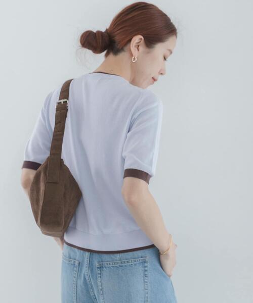 URBAN RESEARCH Sonny Label(アーバンリサーチサニーレーベル)の「クールミスト配色クルーネックカーディガン(カーディガン/ボレロ・レディース・チャコールグレー/ネイビー/ブルー系その他・FREE)」の4枚目の写真