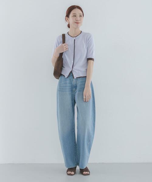 URBAN RESEARCH Sonny Label(アーバンリサーチサニーレーベル)の「クールミスト配色クルーネックカーディガン(カーディガン/ボレロ・レディース・チャコールグレー/ネイビー/ブルー系その他・FREE)」の5枚目の写真