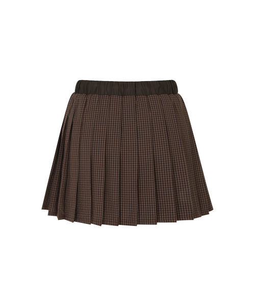 PLAYBOO（プレイブー）の「PLEATED DRAWSTRING SKIRT W/INNER PANTS_Mahogany Plaid（スカート・レディース・その他・SMALL/MEDIUM）」の2枚目の写真