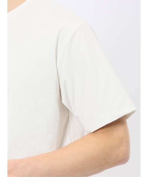 m.f.editorial(エムエフエディトリアル)の「【ストレッチ インナー】m.f.エディトリアル メンズ リンクス ストライプ クルーネック 半袖 Tシャツ(Tシャツ/カットソー・メンズ・ホワイト/ブラック・MEDIUM/LARGE/X-LARGE)」の11枚目の写真