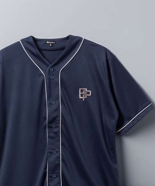 FUNALIVE（ファンアライブ）の「裏メッシュ ロゴ 半袖 ベースボールシャツ 半端袖（Tシャツ/カットソー・メンズ・ブラック/グレー/ネイビー/ブラウン・LL/L/M）」の4枚目の写真