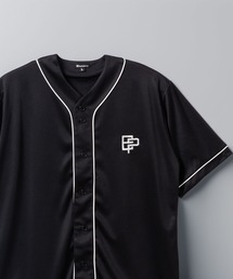 裏メッシュ ロゴ 半袖 ベースボールシャツ 半端袖