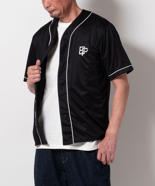 FUNALIVE（ファンアライブ）の「裏メッシュ ロゴ 半袖 ベースボールシャツ 半端袖（Tシャツ/カットソー・メンズ・ブラック/グレー/ネイビー/ブラウン・LL/L/M）」の14枚目の写真