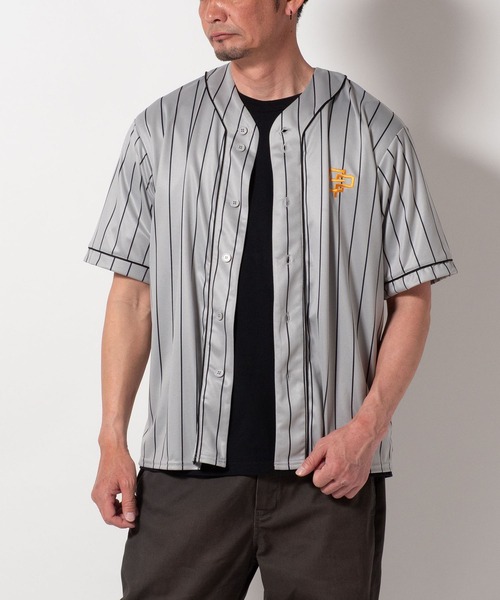 FUNALIVE（ファンアライブ）の「裏メッシュ ロゴ 半袖 ベースボールシャツ 半端袖（Tシャツ/カットソー・メンズ・ブラック/グレー/ネイビー/ブラウン・LL/L/M）」の18枚目の写真