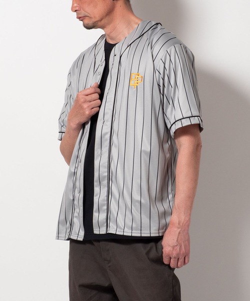 FUNALIVE（ファンアライブ）の「裏メッシュ ロゴ 半袖 ベースボールシャツ 半端袖（Tシャツ/カットソー・メンズ・ブラック/グレー/ネイビー/ブラウン・LL/L/M）」の19枚目の写真