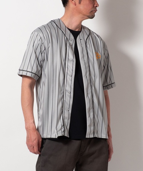 FUNALIVE（ファンアライブ）の「裏メッシュ ロゴ 半袖 ベースボールシャツ 半端袖（Tシャツ/カットソー・メンズ・ブラック/グレー/ネイビー/ブラウン・LL/L/M）」の20枚目の写真