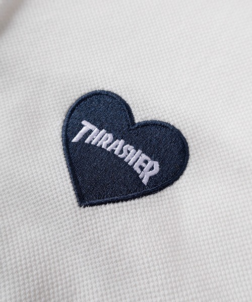 THRASHER(スラッシャー)の「【70】【THRASHER/スラッシャー】スピンドル ハートロゴ ワンポイント刺繍 鹿の子 ポロシャツ ユニセックス(ポロシャツ・メンズ・ブラック/ブラック系その他/ホワイト系その他/ホワイト・L/M/S)」の6枚目の写真