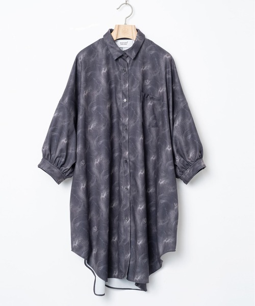 BEDSIDEDRAMA(ベットサイドドラマ)の「Daydream Photo Shirt Dress(シャツワンピース・レディース・ブラック/グレー・1)」の12枚目の写真