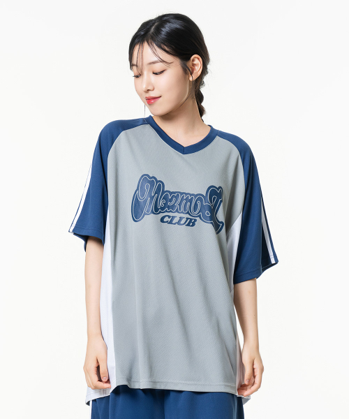 MOZMOZ(モズモズ)の「スポーティエアメッシュ半袖ジャージTシャツネイビー(Tシャツ/カットソー・レディース・その他・M/L/XL)」の3枚目の写真