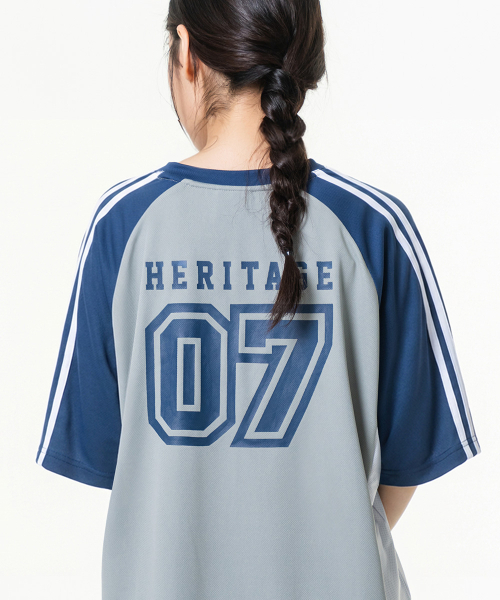 MOZMOZ(モズモズ)の「スポーティエアメッシュ半袖ジャージTシャツネイビー(Tシャツ/カットソー・レディース・その他・M/L/XL)」の4枚目の写真