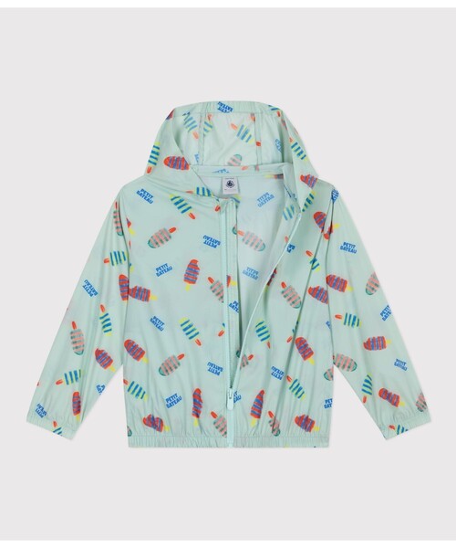PETIT BATEAU（プチバトー）の「プリントサンブレーカー（マウンテンパーカー・キッズ・ホワイト系その他・3YEAR/4YEAR/5YEAR）」の2枚目の写真
