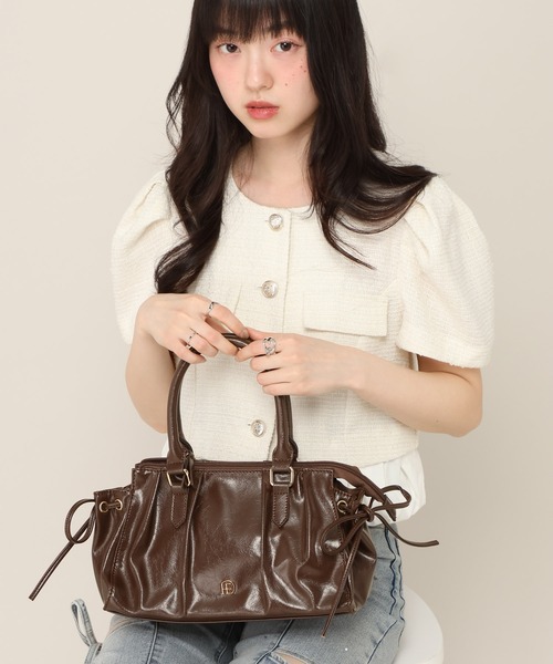 Heather（ヘザー）の「ギャザーボストンBAG　666489（ボストンバッグ・レディース・ピンク/ブラウン/ブラック・ONE SIZE）」の2枚目の写真