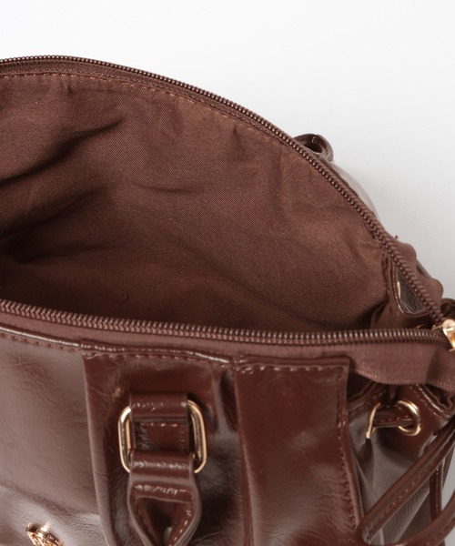 Heather（ヘザー）の「ギャザーボストンBAG　666489（ボストンバッグ・レディース・ピンク/ブラウン/ブラック・ONE SIZE）」の9枚目の写真