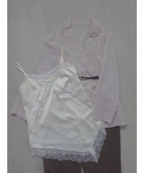LAGUNAMOON(ラグナムーン)の「アシンメトリーレースサテンキャミソール 【レイヤードトップス】 【夏服】(キャミソール・レディース・ブラウン/ライトブルー/アイボリー・FREE)」の19枚目の写真