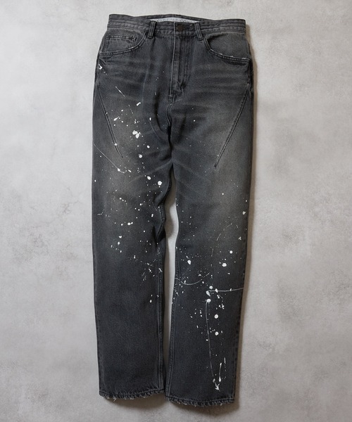NUMBER (N)INE（ナンバーナイン）の「HAND PAINTED STRAIGHT DENIM JEANS VINTAGE WASH / ハンドペイント ストレート デニム ジーンズ ヴィンテージ ウォッシュ（デニムパンツ・メンズ・インディゴブルー/ブラック・4/3/2）」の12枚目の写真