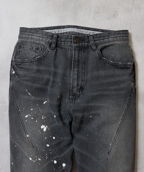 NUMBER (N)INE（ナンバーナイン）の「HAND PAINTED STRAIGHT DENIM JEANS VINTAGE WASH / ハンドペイント ストレート デニム ジーンズ ヴィンテージ ウォッシュ（デニムパンツ・メンズ・インディゴブルー/ブラック・4/3/2）」の13枚目の写真