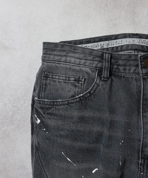 HAND PAINTED STRAIGHT DENIM JEANS VINTAGE WASH / ハンドペイント
