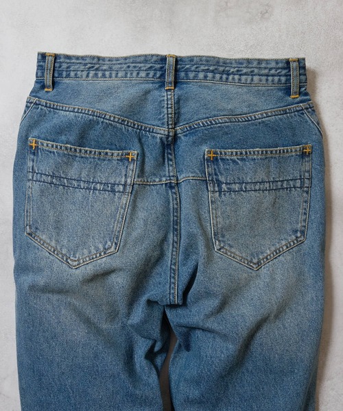 HAND PAINTED STRAIGHT DENIM JEANS VINTAGE WASH / ハンドペイント