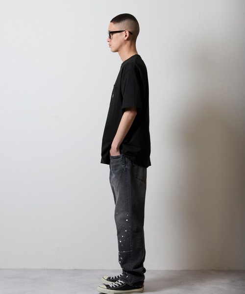 NUMBER (N)INE（ナンバーナイン）の「HAND PAINTED STRAIGHT DENIM JEANS VINTAGE WASH / ハンドペイント ストレート デニム ジーンズ ヴィンテージ ウォッシュ（デニムパンツ・メンズ・インディゴブルー/ブラック・4/3/2）」の10枚目の写真