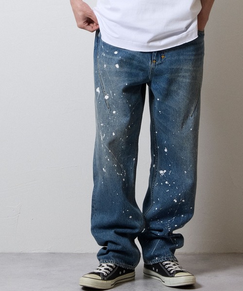 NUMBER (N)INE（ナンバーナイン）の「HAND PAINTED STRAIGHT DENIM JEANS VINTAGE WASH / ハンドペイント ストレート デニム ジーンズ ヴィンテージ ウォッシュ（デニムパンツ・メンズ・インディゴブルー/ブラック・4/3/2）」の22枚目の写真