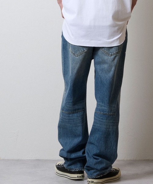 HAND PAINTED STRAIGHT DENIM JEANS VINTAGE WASH / ハンドペイント